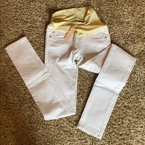 White maternity jeans